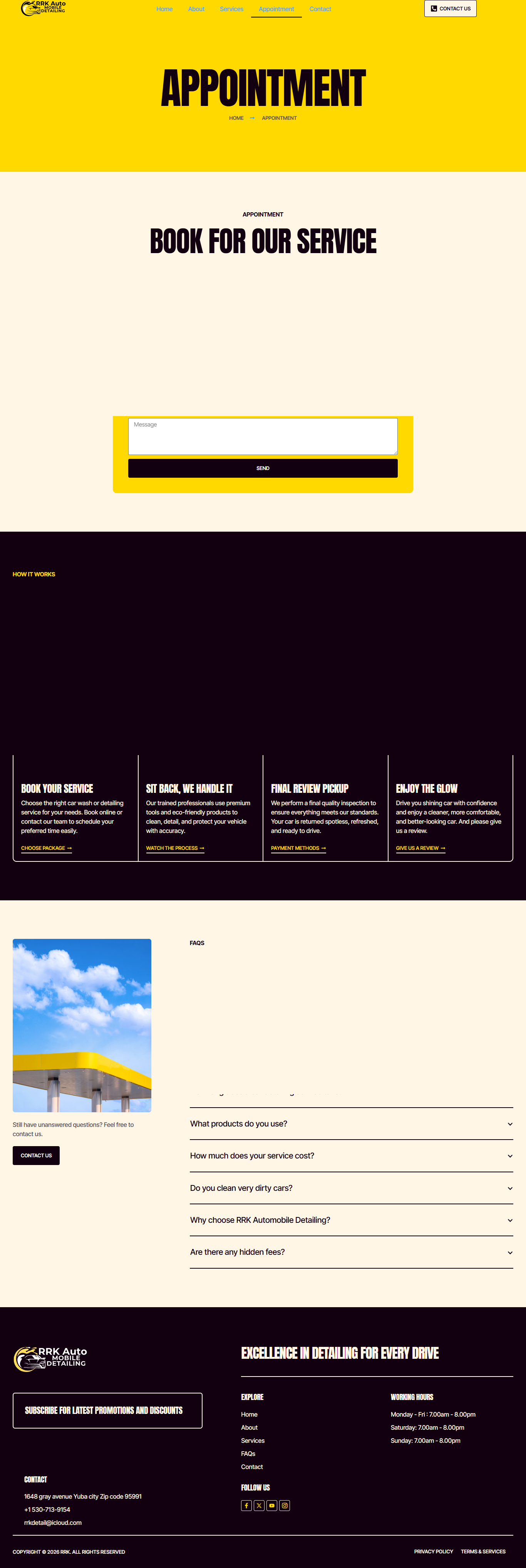 Detailix Car Wash website screenshot 4